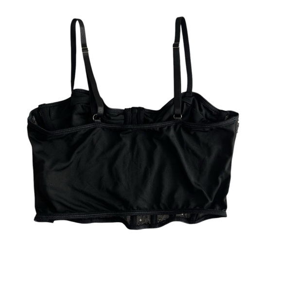 Black Sequin Crop Top. Gold sequins. Lined cups with sheer bodice with boning - Picture 5 of 9